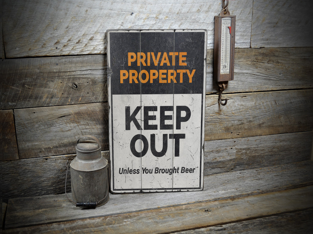 Private Property Rustic Wood Sign