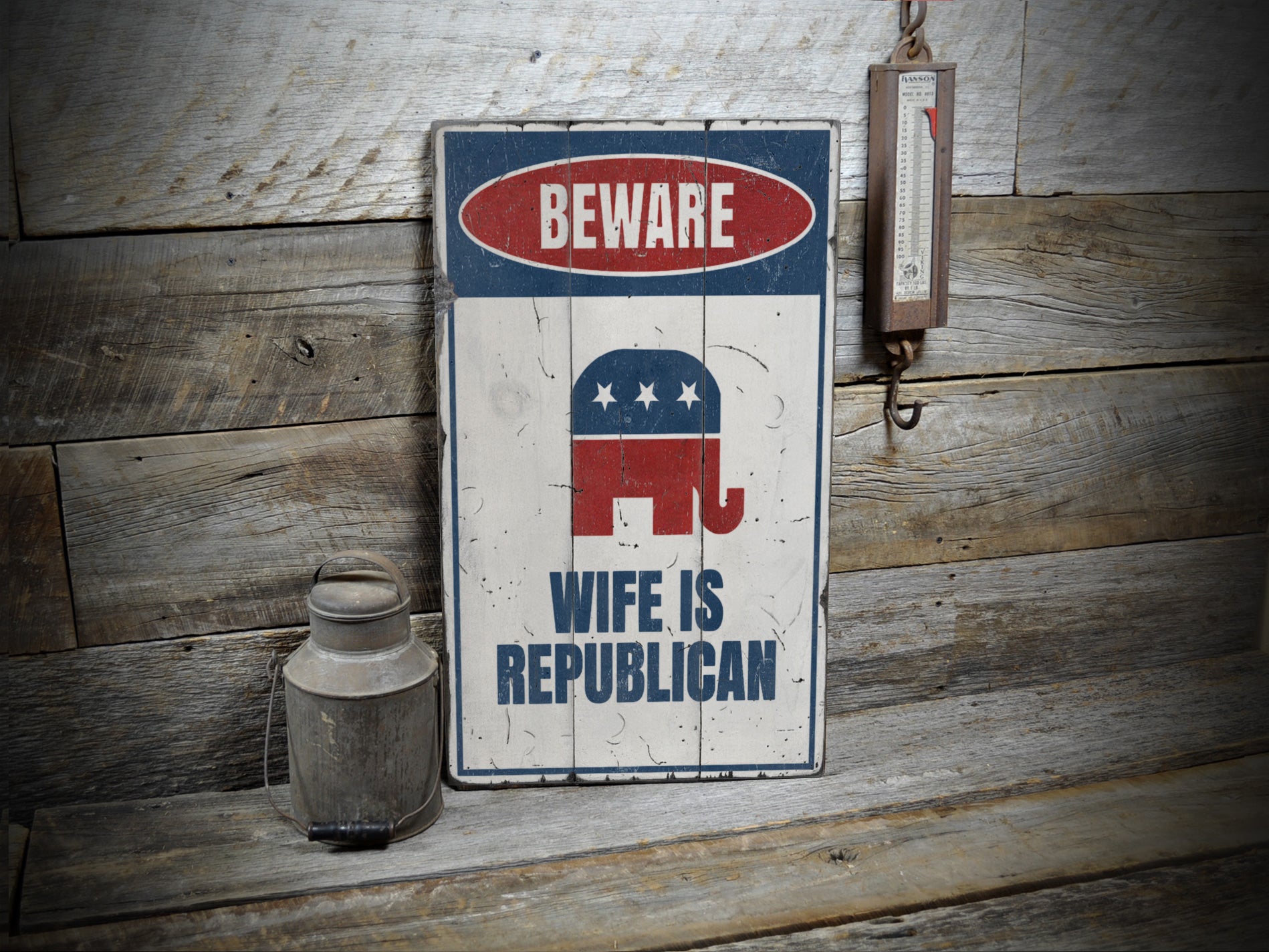 Republican Wife Rustic Wood Sign