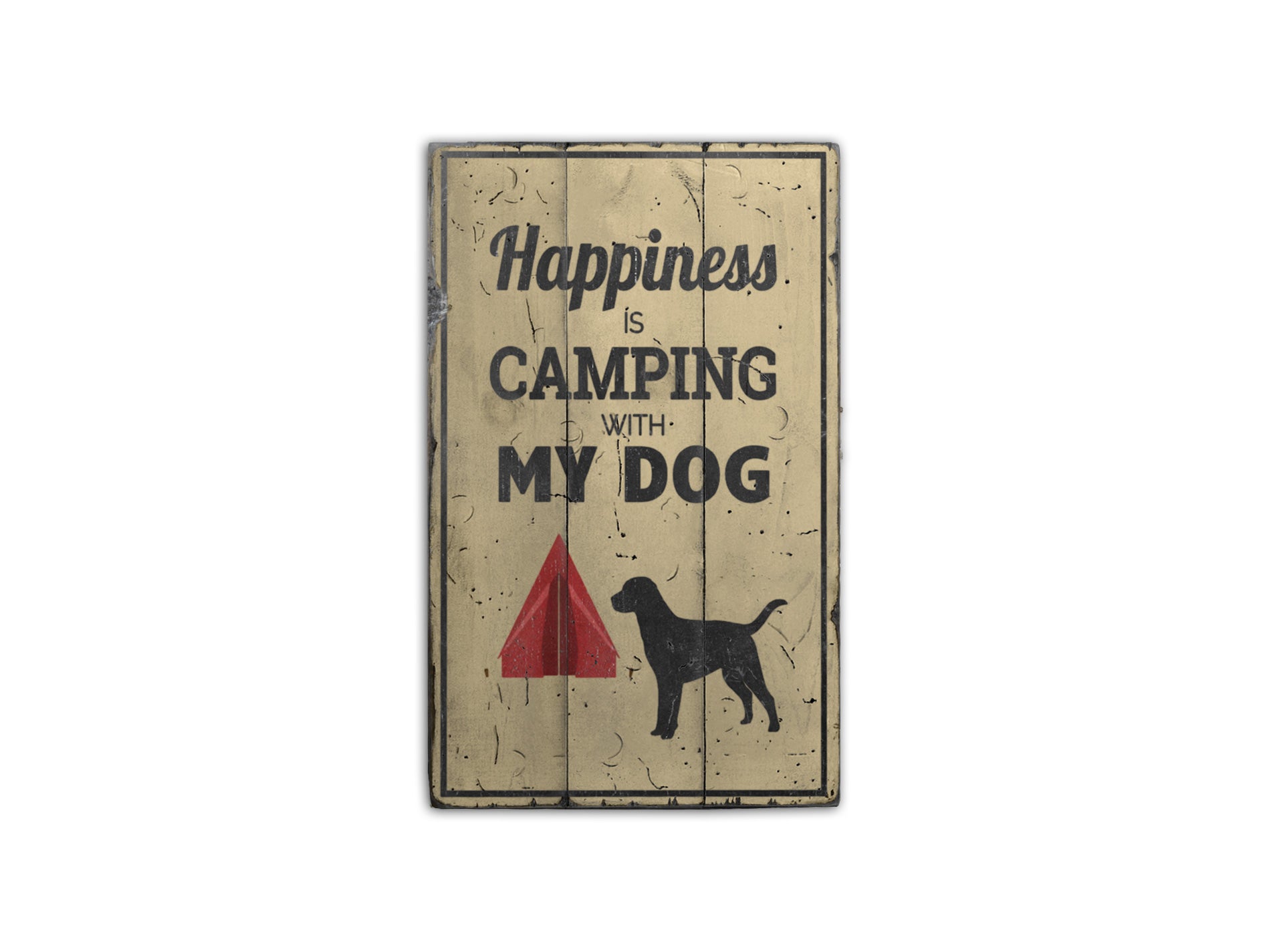 Camping with My Dog Rustic Wood Sign
