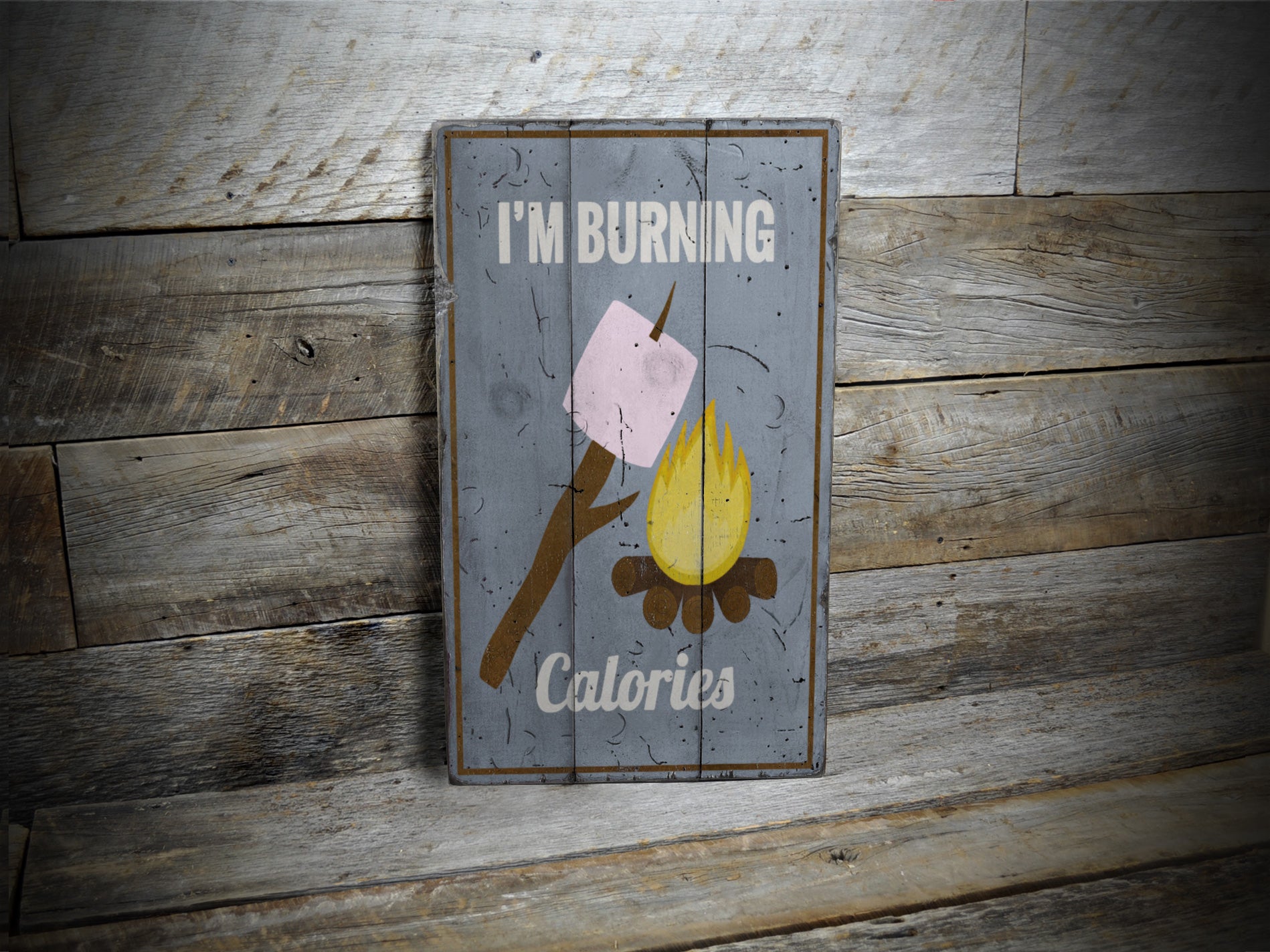 Funny Smores Rustic Wood Sign