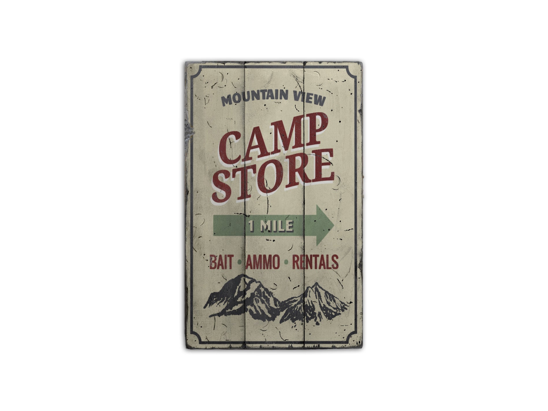 Mountain View Camp Store Rustic Wood Sign
