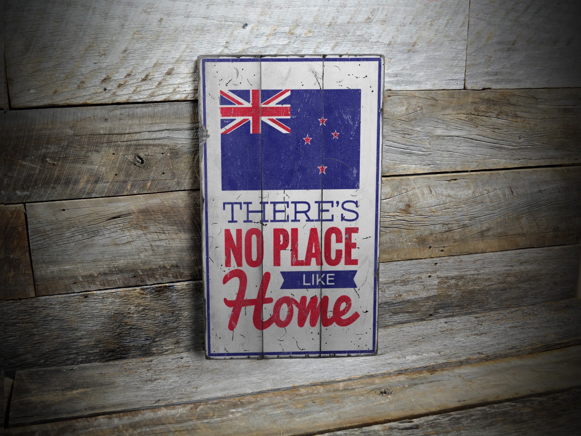 New Zealand Home Rustic Wood Sign