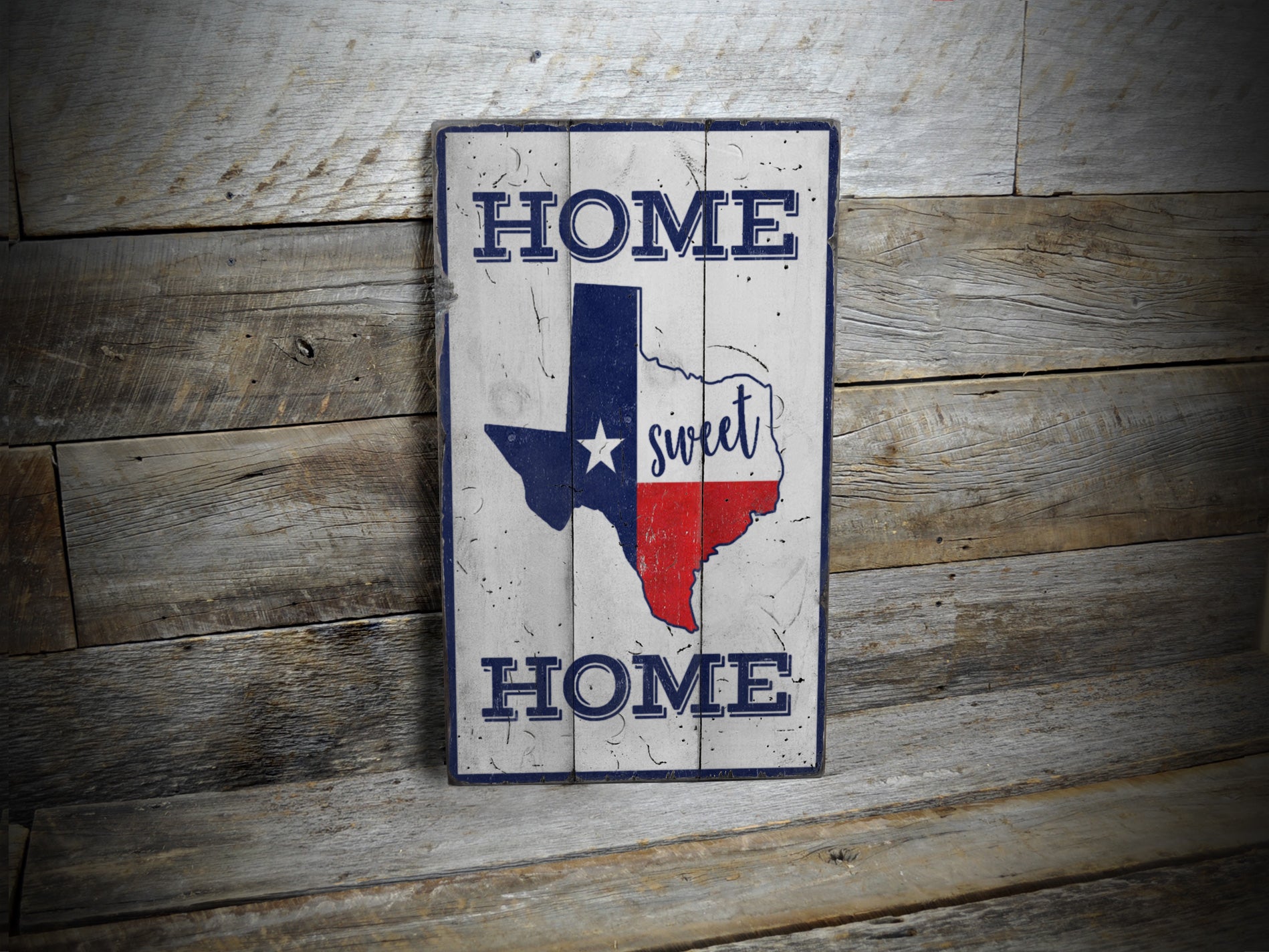Texas Home Rustic Wood Sign