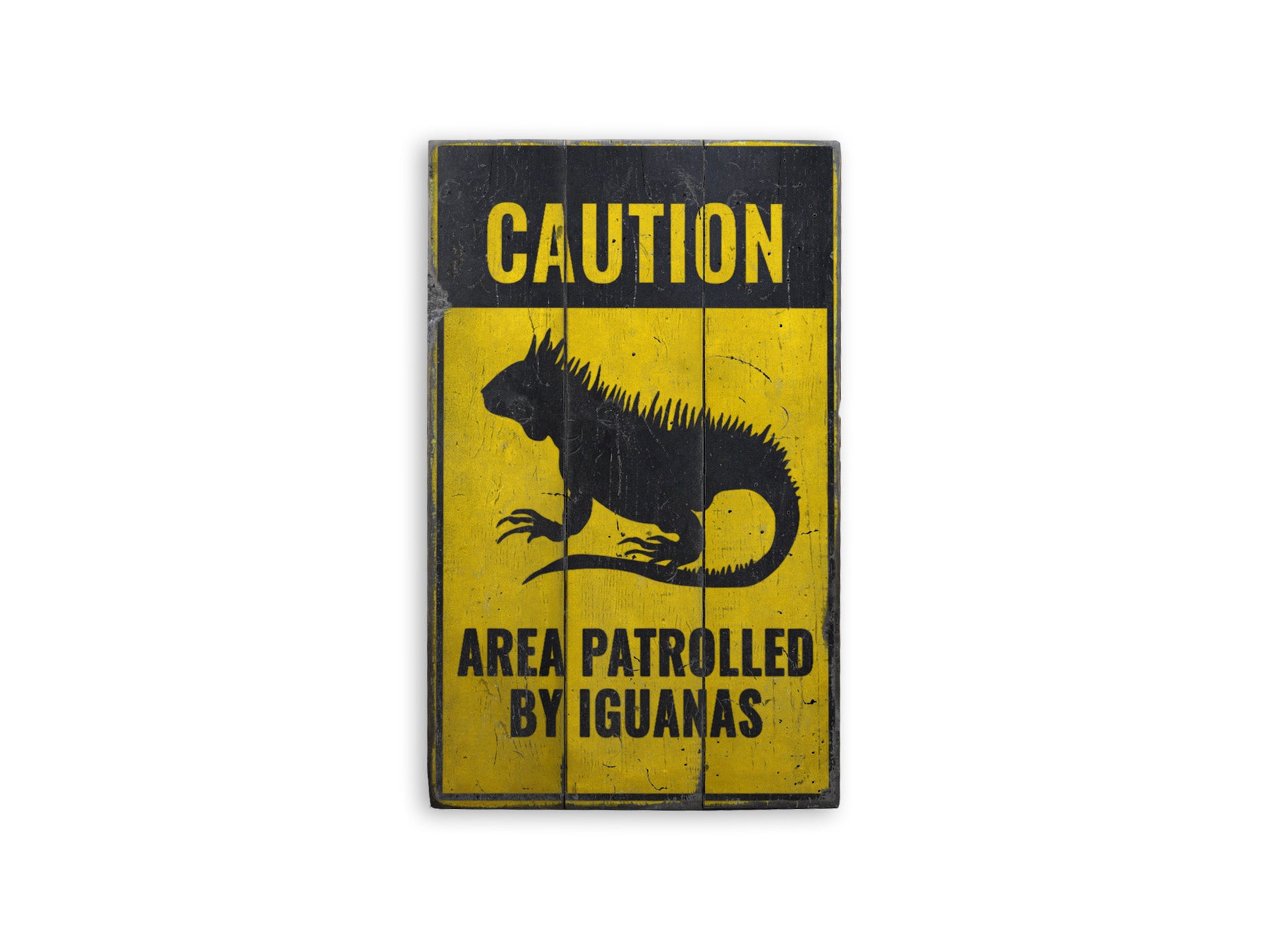 Iguana Rustic Wood Sign
