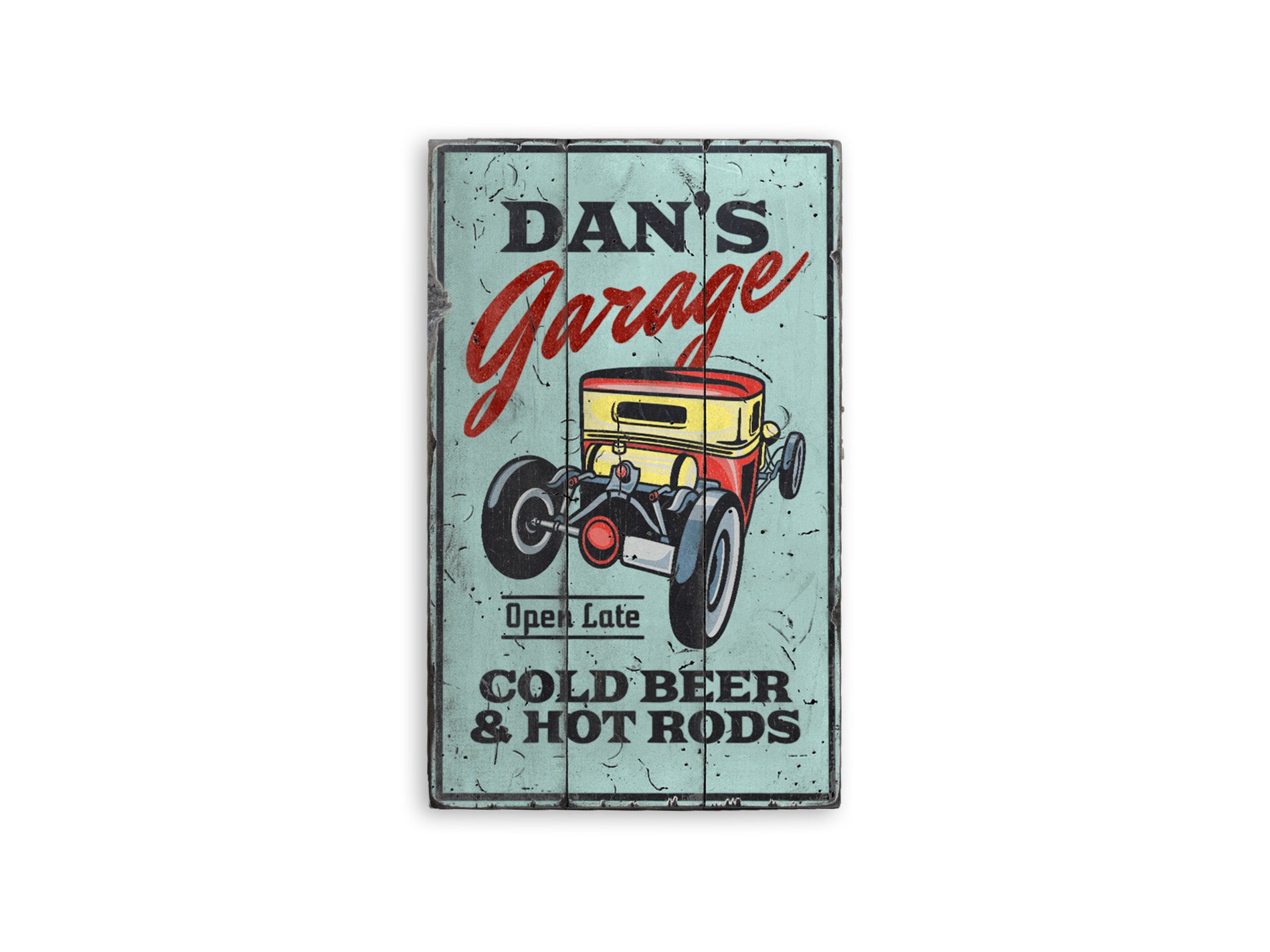 Cold Beer and Hot Rods Garage Wood Sign