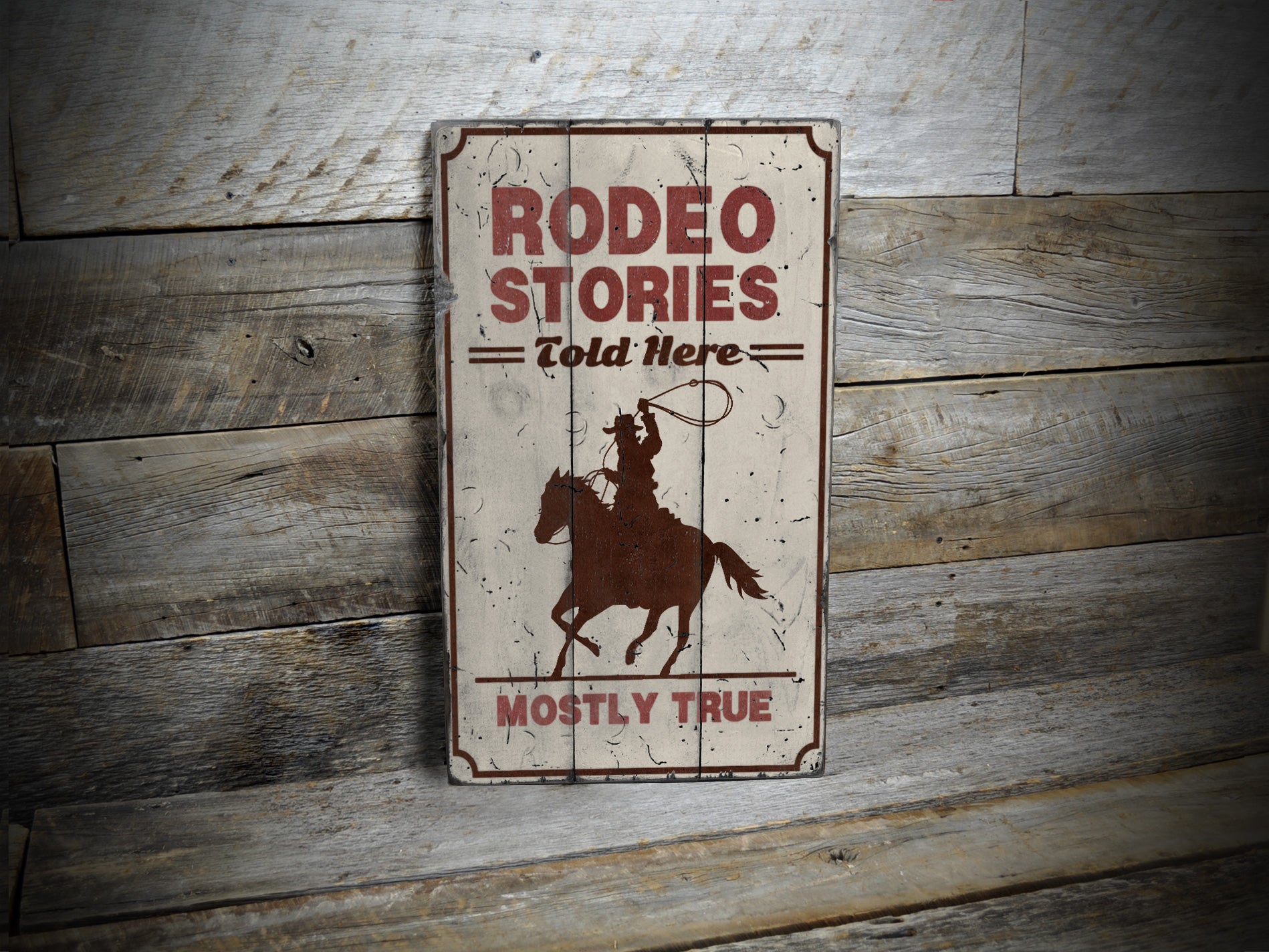 Rodeo Stories Rustic Wood Sign