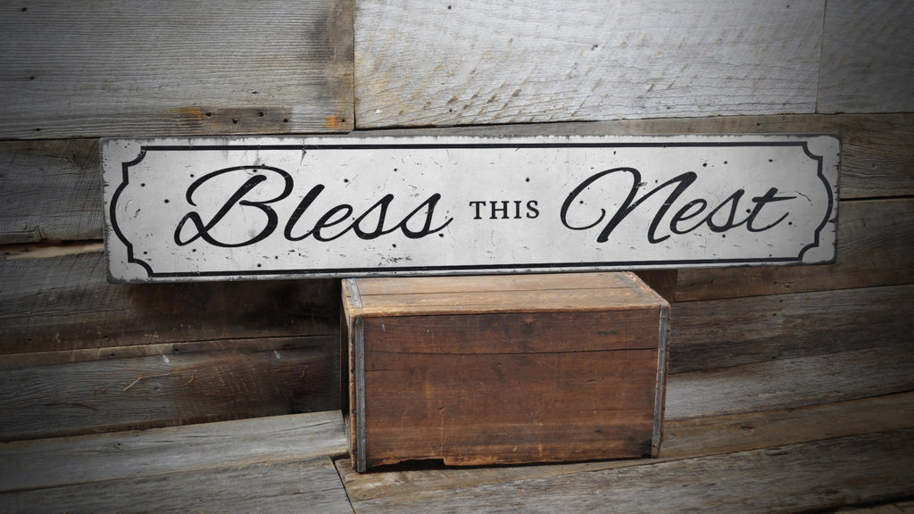 Bless This Nest Rustic Wood Sign