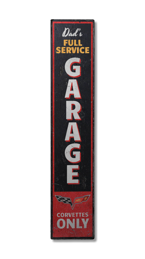 Full Service Corvette Garage Wood Sign