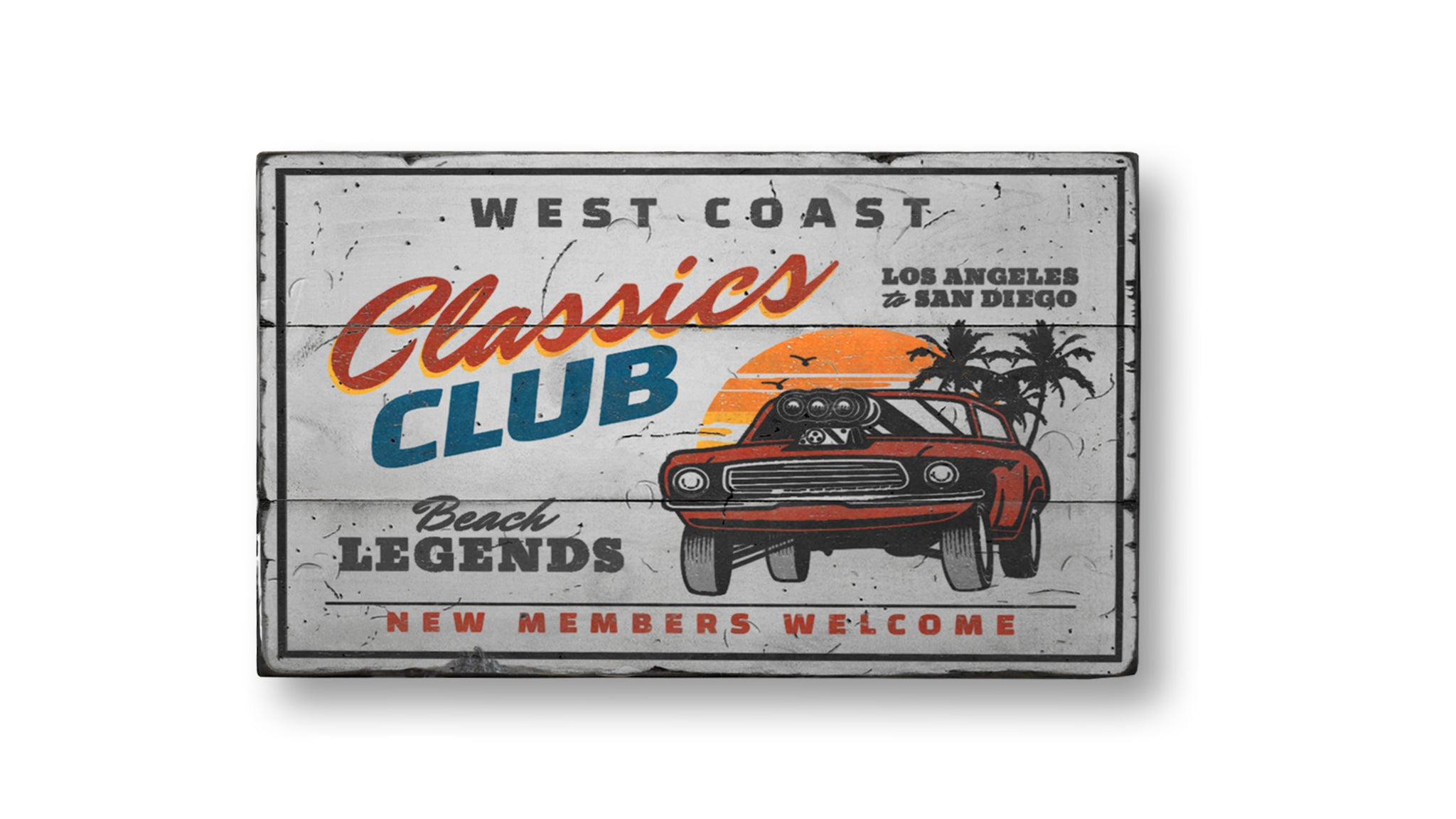 West Coast Classics Club Car Wood Sign