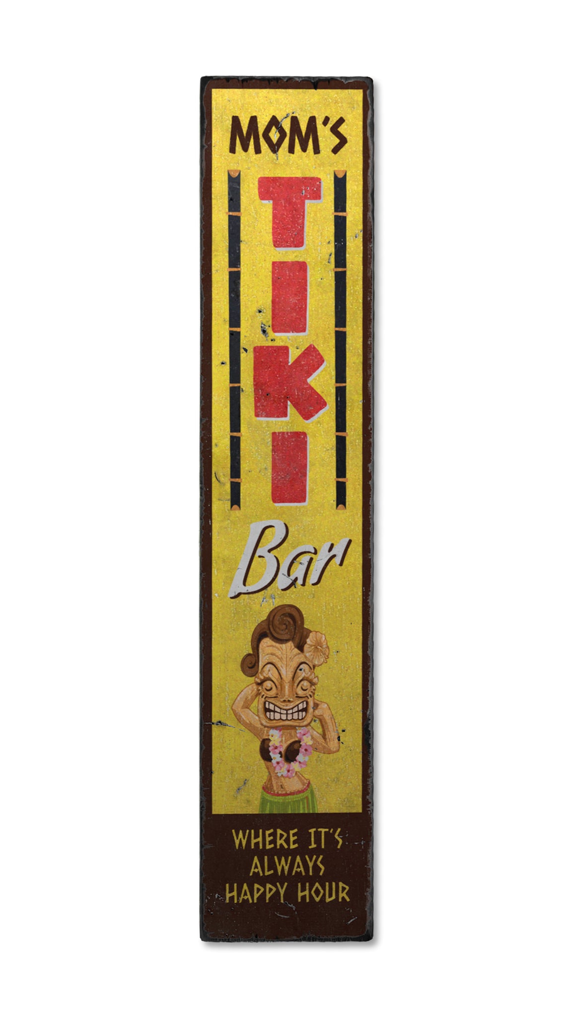 Mom's Tiki Bar Wood Sign