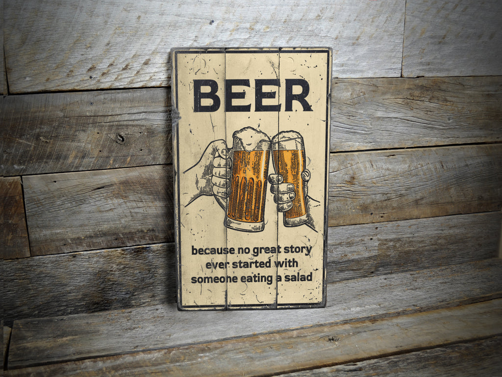 Great Story Beer Rustic Wood Sign