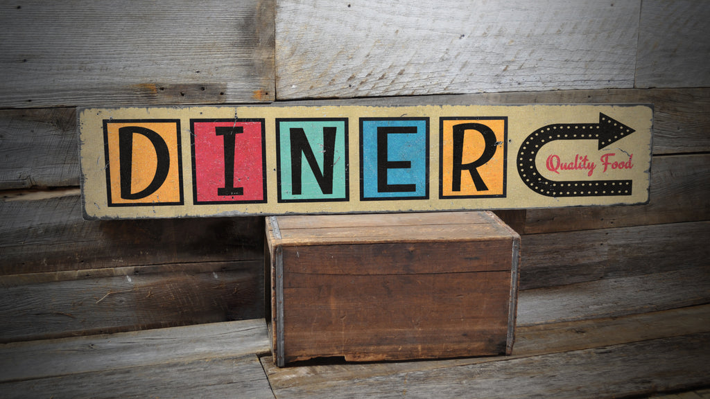 Diner Quality Food Rustic Wood Sign