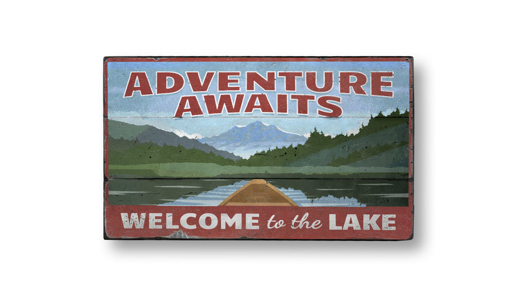 Adventure Awaits Lakehouse Wood Sign