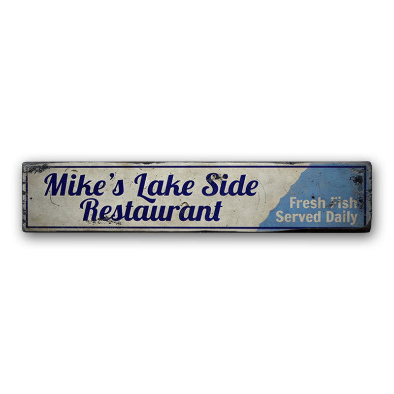Lake Restaurant Rustic Wood Sign