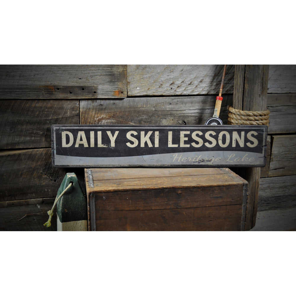 Water Ski Vintage Wood Sign