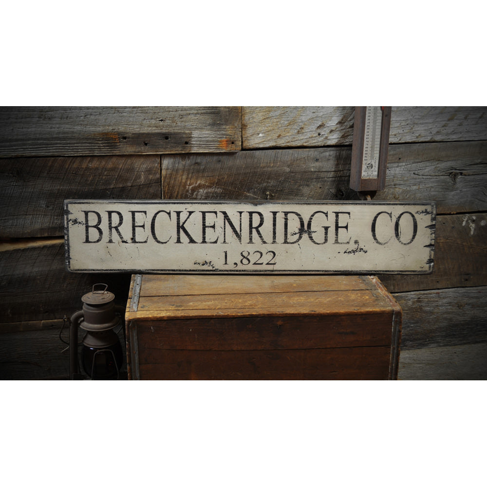 City/State Mileage Vintage Wood Sign
