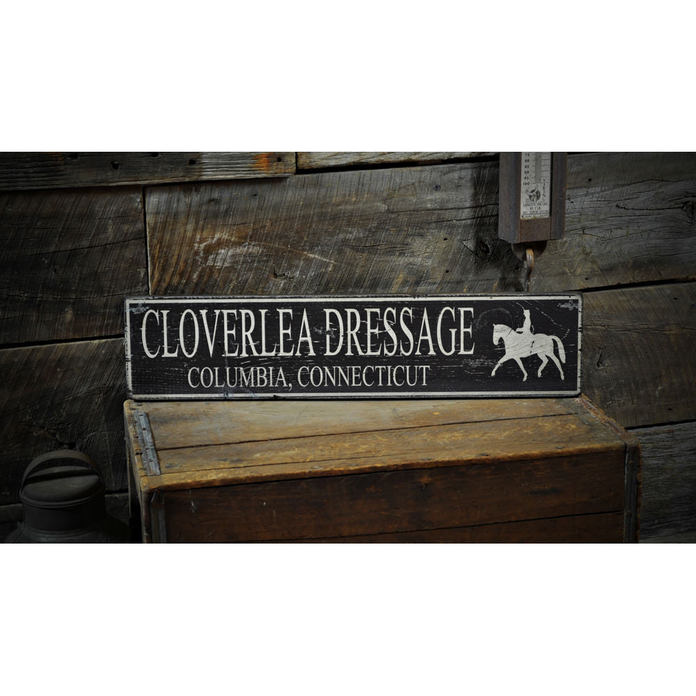 Dressage Horse Farm Vintage Wood Sign