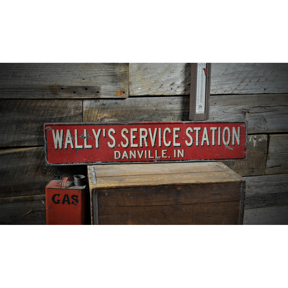 Service Station Vintage Wood Sign