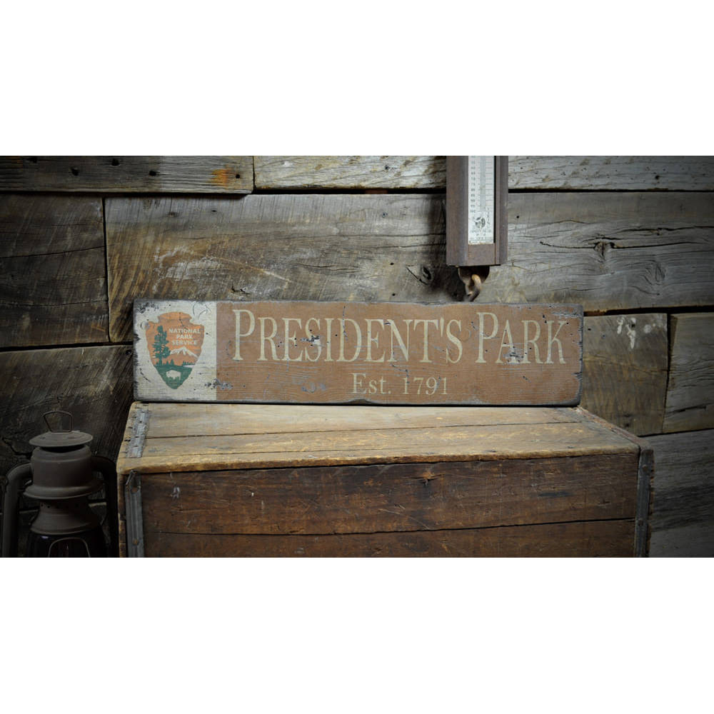 National Park Presidents Vintage Wood Sign