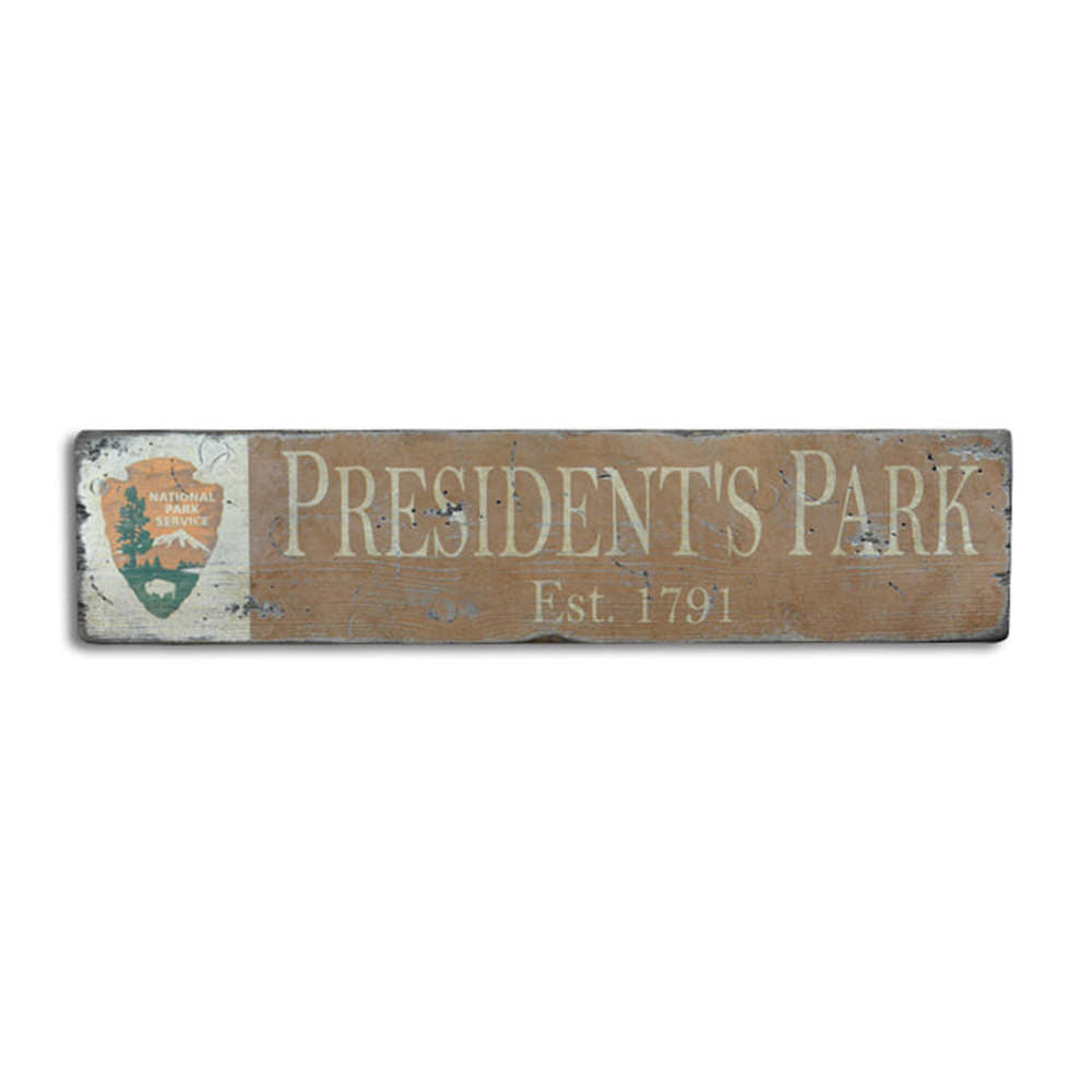 National Park Presidents Vintage Wood Sign