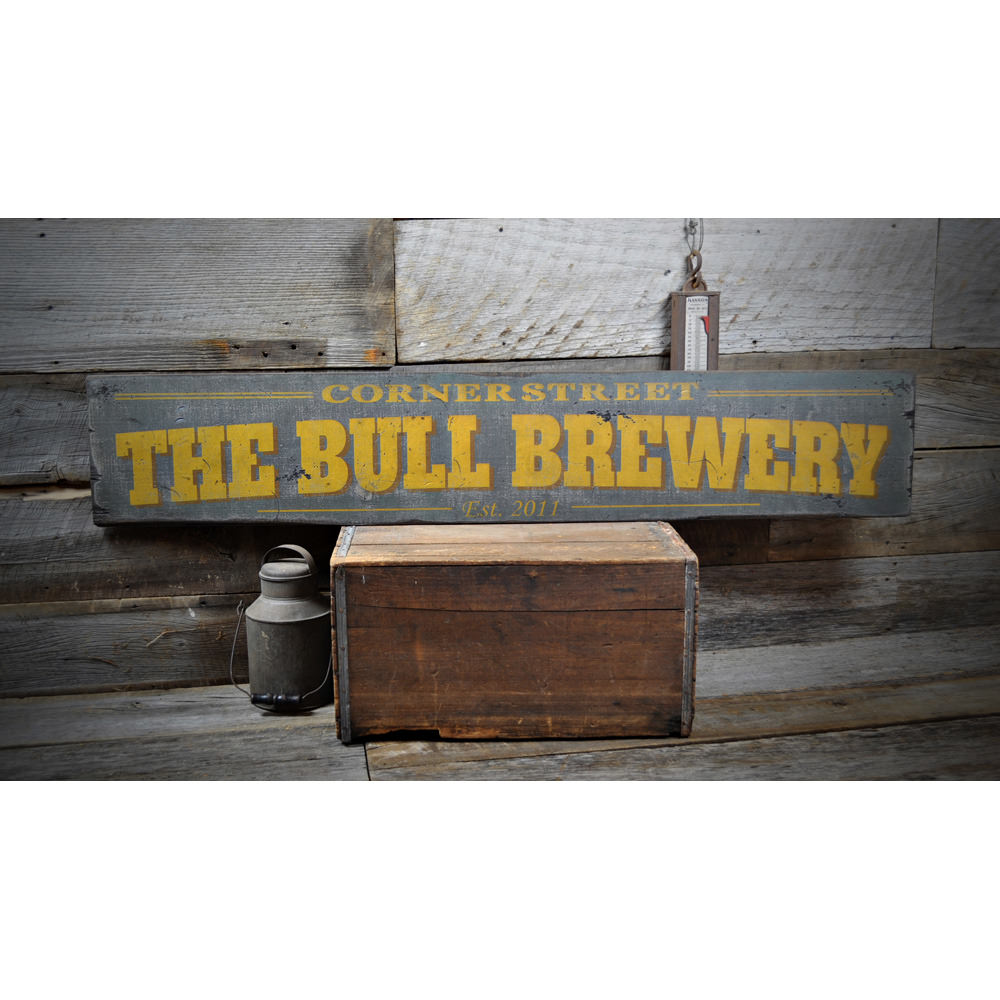 Brewery Beer Vintage Wood Sign