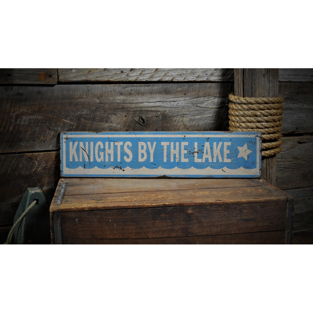 Lake House Star Vintage Wood Sign