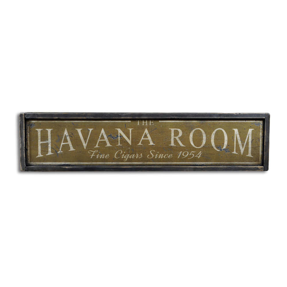 Havana Room Fine Cigar Vintage Wood Sign