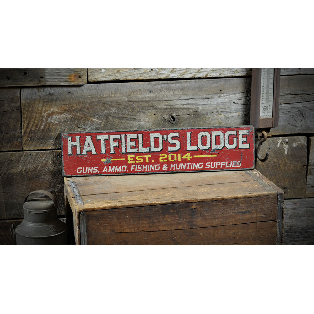 Lodge Established Date Vintage Wood Sign