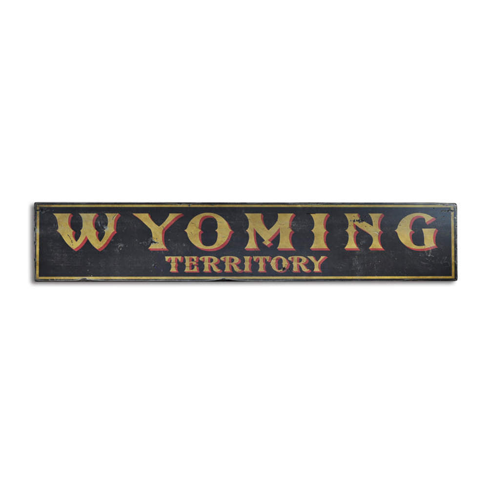 Distressed Wyoming Territory Vintage Wood Sign