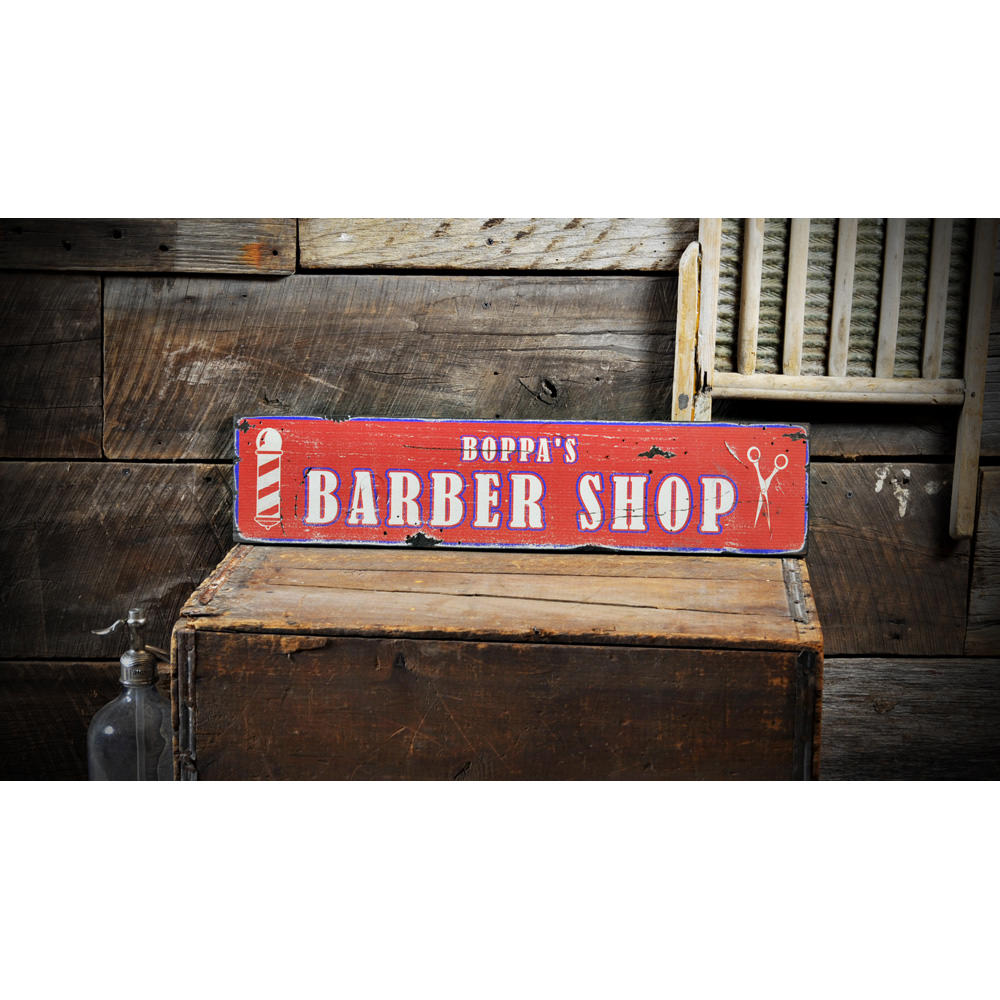 Barber Shop Vintage Wood Sign