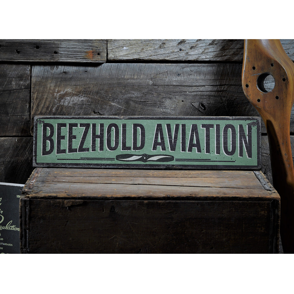 Aviation Rustic Wood Sign