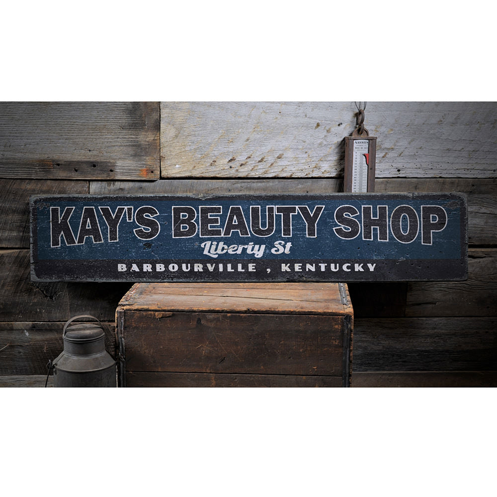 Beauty Shop Vintage Wood Sign