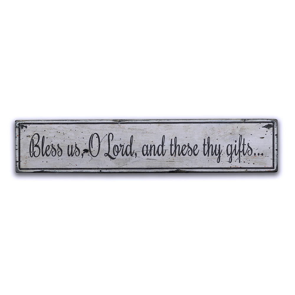 Bless Us O Lord Dining Area Vintage Wood Sign