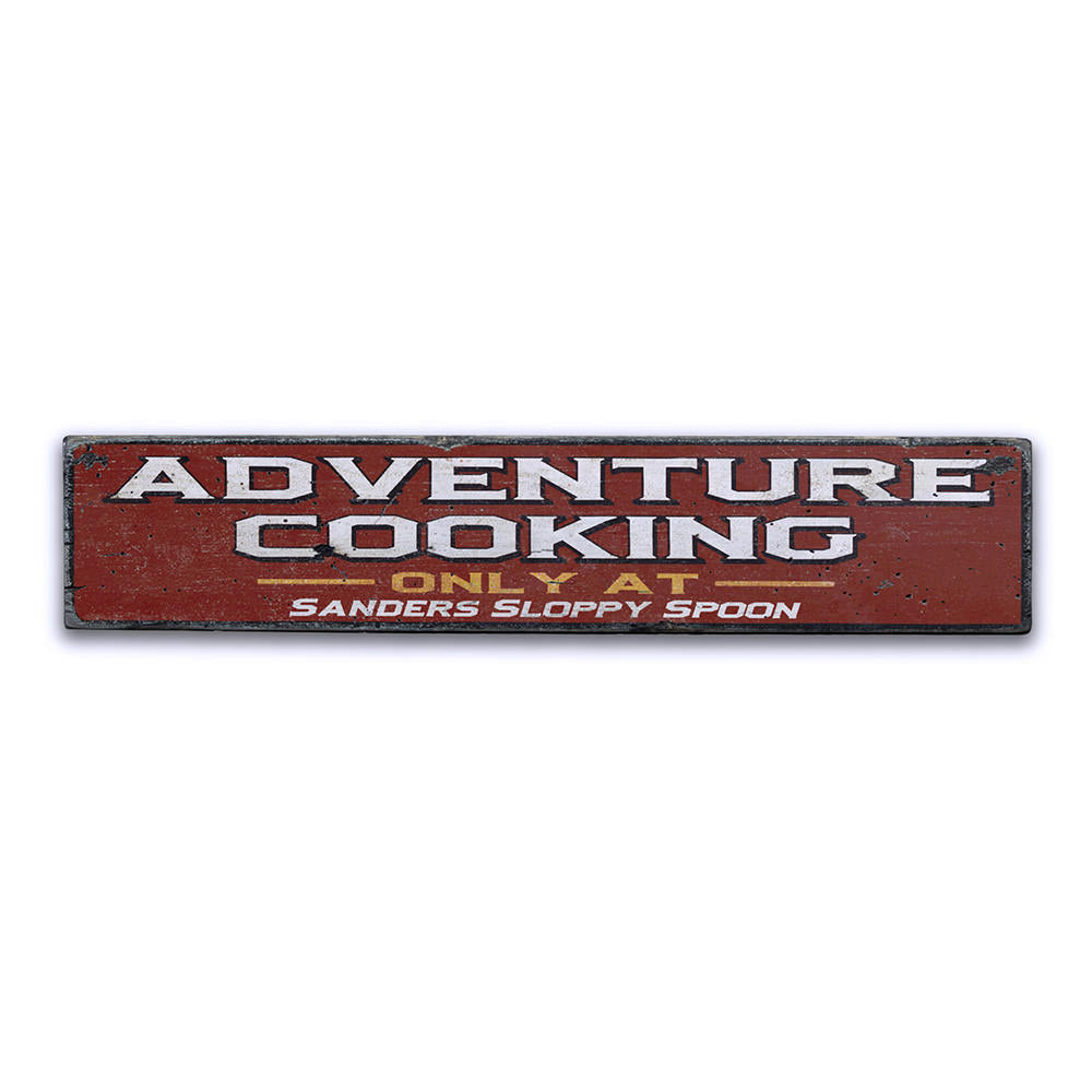Adventure Cooking Vintage Wood Sign