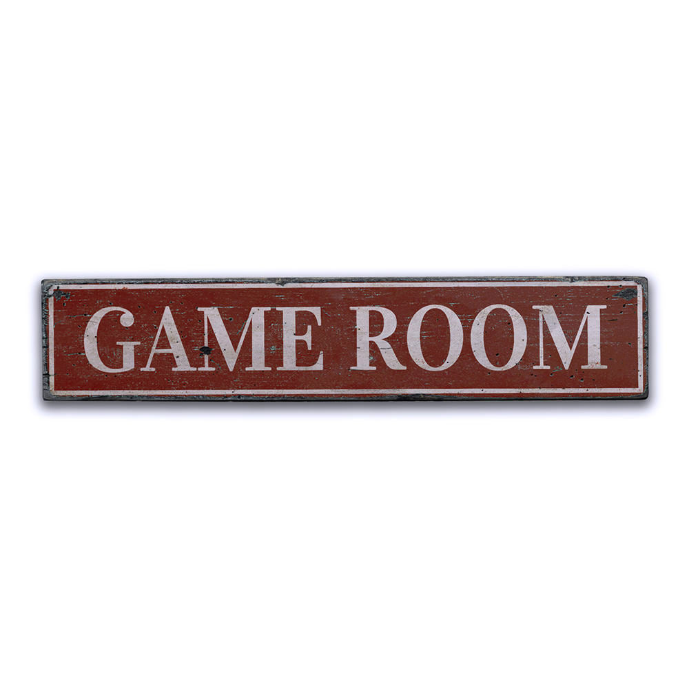 Game Room Vintage Wood Sign