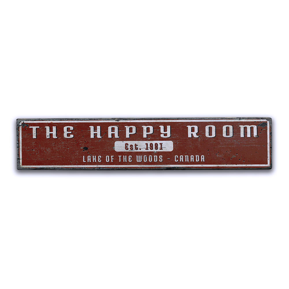 Happy Room Vintage Wood Sign