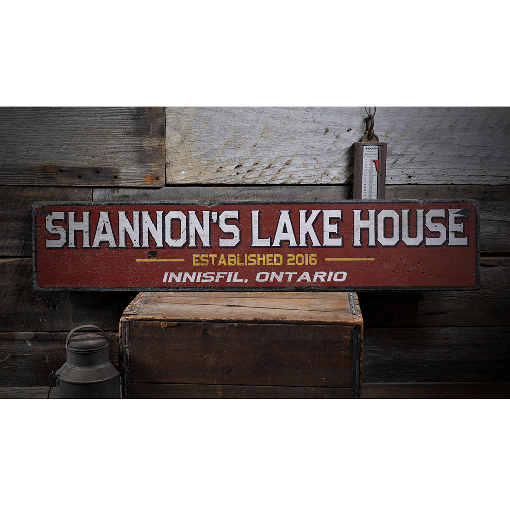 Lake House Vintage Wood Sign