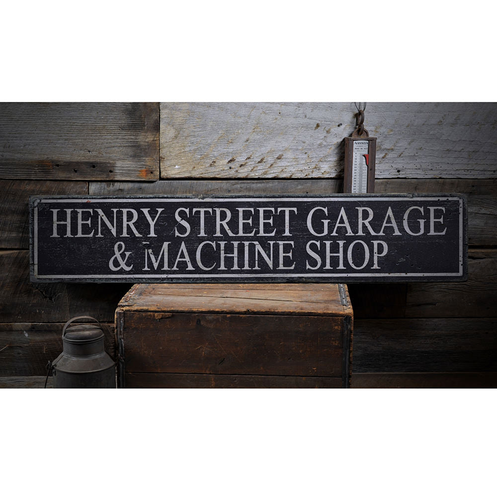 Machine Shop Vintage Wood Sign