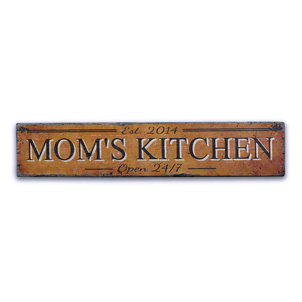 Mom's Kitchen Vintage Wood Sign