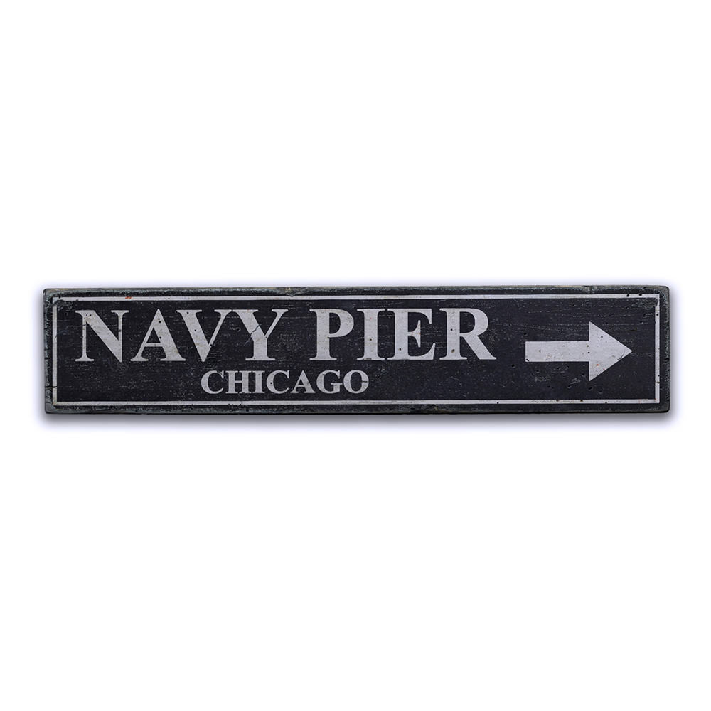 Navy Pier Vintage Wood Sign