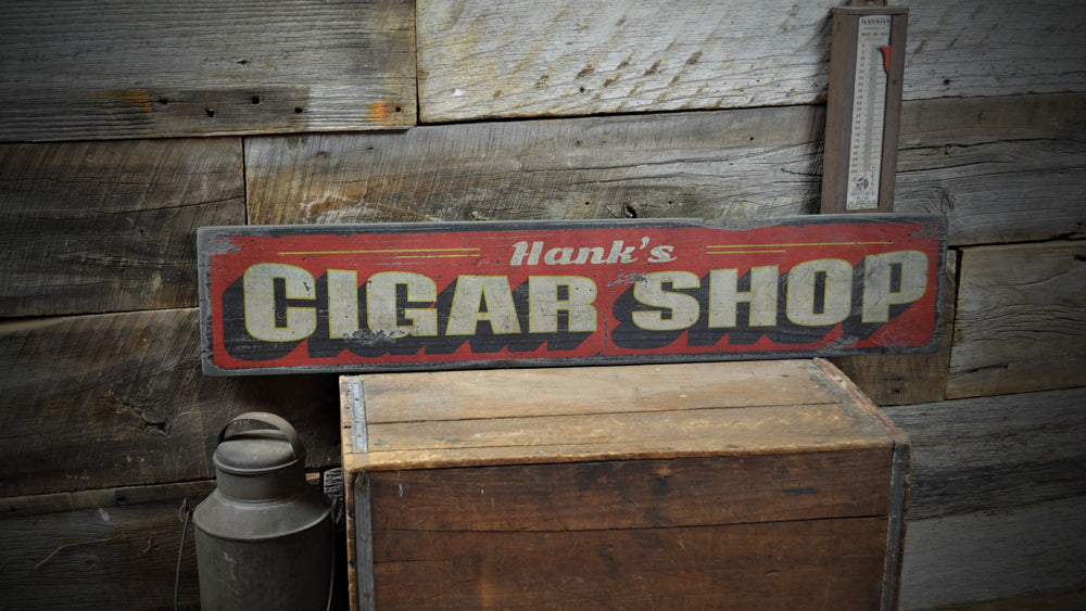 Cigar Shop Rustic Wood Sign