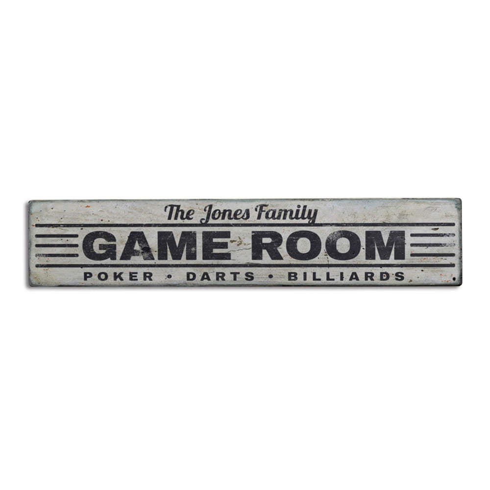 Game Room Vintage Wood Sign