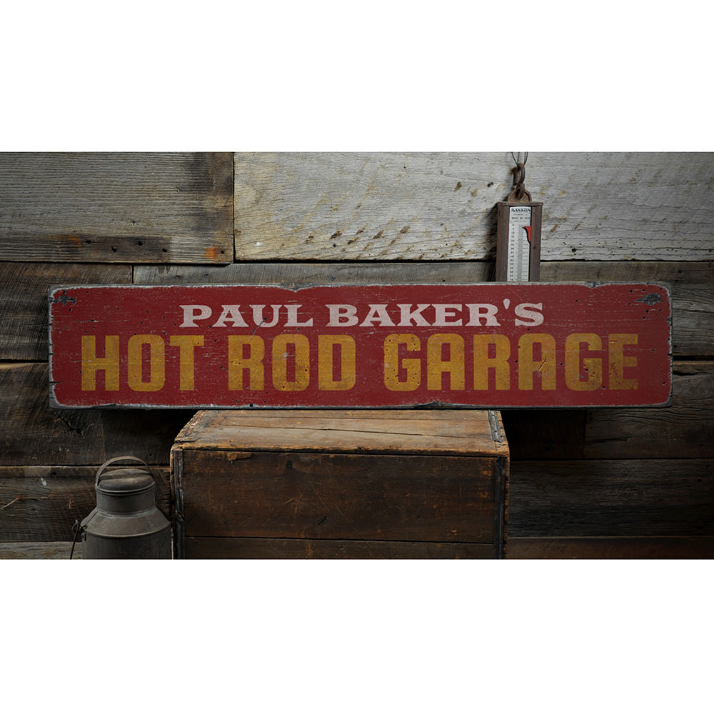 Hot Rod Garage Vintage Wood Sign