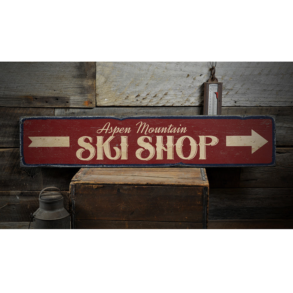 Ski Shop Vintage Wood Sign