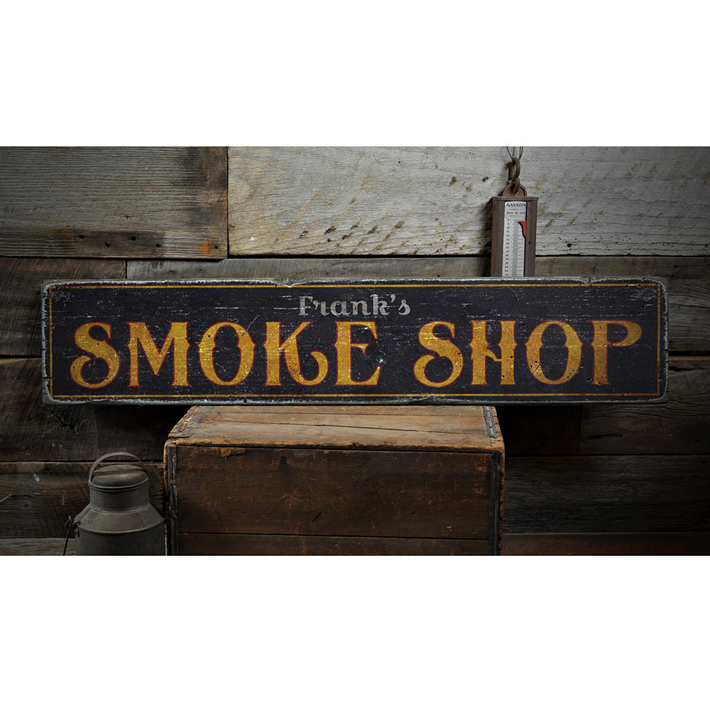 Smoke Shop Vintage Wood Sign