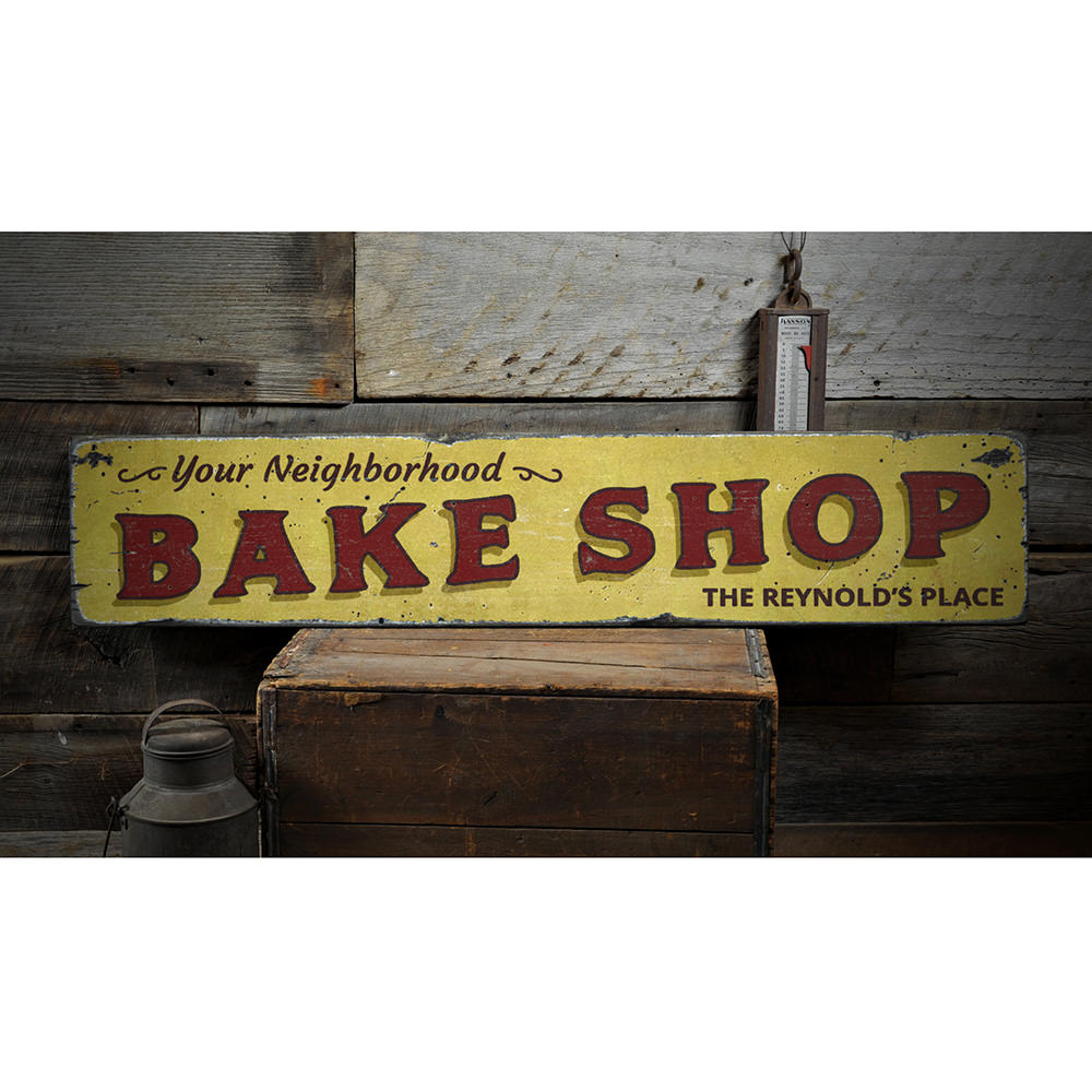 Neighborhood Bake Shop Vintage Wood Sign