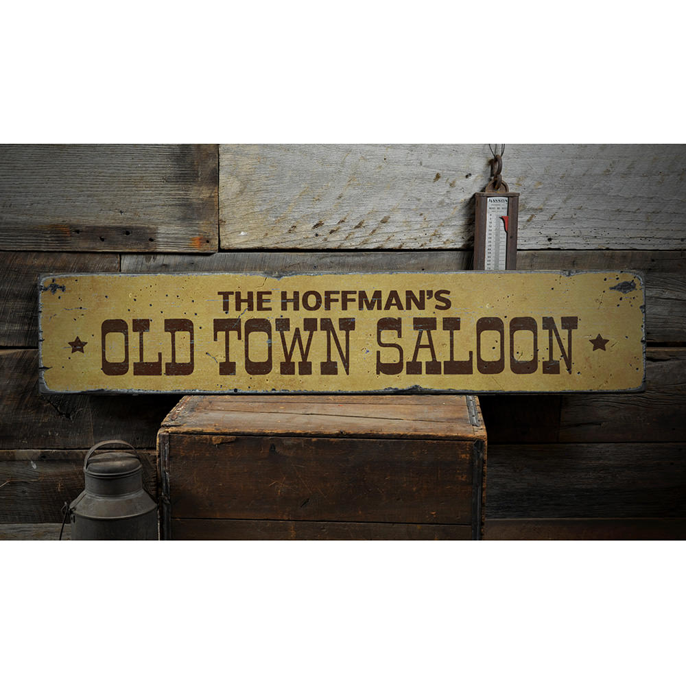 Old Town Saloon Vintage Wood Sign