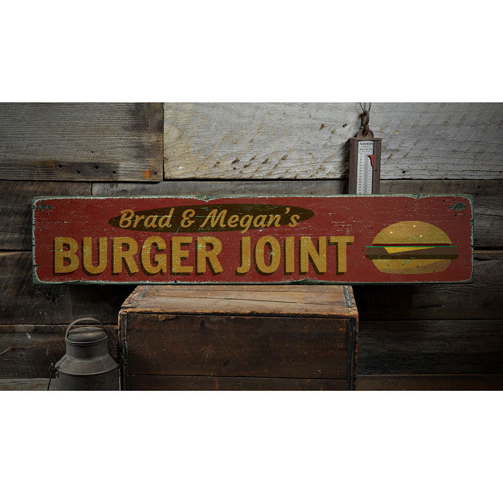 Burger Joint Vintage Wood Sign