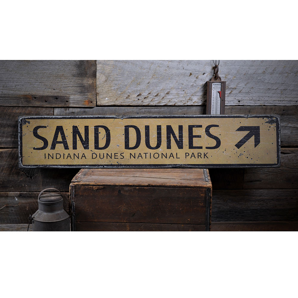 Sand Dunes Vintage Wood Sign