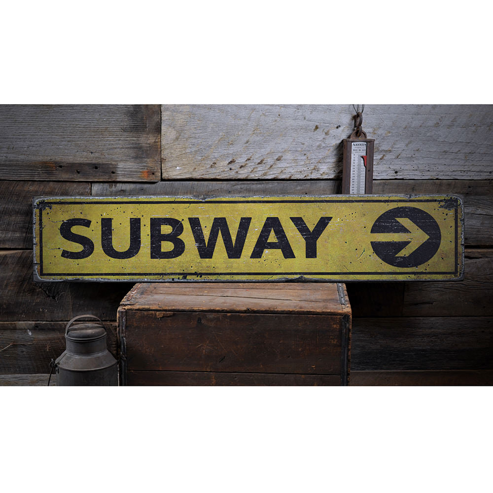 Subway Vintage Wood Sign